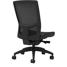 Union & Scale Workplace2.0™ Vinyl Task Chair, Black, Integrated Lumbar, Armless, Advanced Synchro Ti