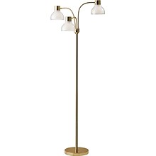 Adesso® Presley 69H Shiny Gold 3-Arm Adjustable Floor Lamp with Frosted Bell Shade (3566-04)