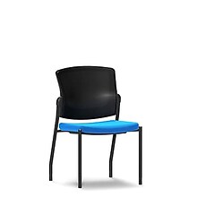 Union & Scale Workplace2.0™ Fabric and Mesh Guest Chair, Cobalt, Integrated Lumbar, Armless (53275)