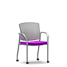 Union & Scale Workplace2.0™ Fabric and Mesh Guest Chair, Amethyst, Integrated Lumbar, Fixed Arms