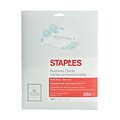 Staples® Laser Business Cards; Matte White, 250/Cards