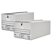 Quill Brand® 35% Recycled Corrugated Medium-Duty EZ Fold™ File Storage Boxes, String & Button, Legal