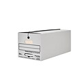Quill Brand® Corrugated Medium-Duty EZ Fold™ File Storage Boxes, String & Button, Letter Size, White, 12/Carton (3315401)