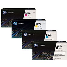 HP 507A Black/Cyan/Magenta/Yellow Original LaserJet Toner, Multi-pack (4 Pack)