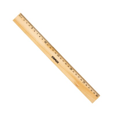 Staples 12 Wood/Brass Double Edge Ruler (51890)