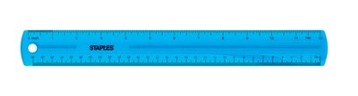 Staples 12 Plastic Ruler, Assorted Jewel Colors (51897)