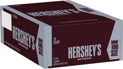 Hersheys King Size Milk Chocolate Candy Bar, 2.6 oz., 18/Box (HEC22000)