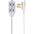 6 Low Profile Extension Cord, 3-Outlet, White