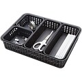 Advantus Plastic Weave Bins, Black, 5/Pack (37530)