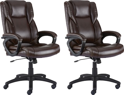 Buy 1 Get 1 FREE Quill Brand® Kelburne Luxura Upholstery Office Chair with Arms, Brown
