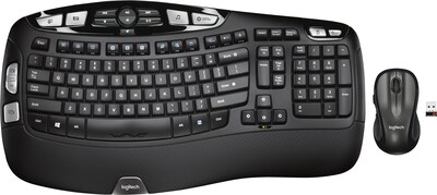 Logitech MK550 Wireless Desktop Wave Keyboard and Mouse Combo, Black (920-002555)