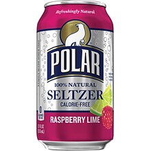 Polar® Raspberry Lime Seltzer, 12 oz. Cans, 24 Pack (1000230)