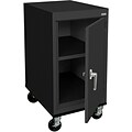 Sandusky Elite 36H Transport Work Height Storage Cabinet with 2 Shelves, Black (TA11182430-09)
