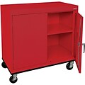 Sandusky Elite 36H Transport Work Height Storage Cabinet with 2 Shelves, Red (TA11361830-01)