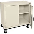 Sandusky Elite 36H Transport Work Height Storage Cabinet with 2 Shelves, Putty (TA11361830-07)