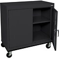 Sandusky Elite 36H Transport Work Height Storage Cabinet with 2 Shelves, Black (TA11361830-09)
