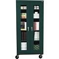 Sandusky See Thru 78H Transport Mobile Clearview Storage Cabinet with 5 Shelves, Forest Green (TA4V361872-08)