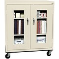 Sandusky See Thru 48H Transport Mobile Clearview Counter Height Cabinet with 3 Shelves, Putty (TA2V462442-07)