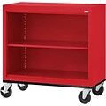 Sandusky® Elite 36 2-Shelf Welded Mobile Bookcase, Red (BM10361830-01)