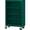 Sandusky® Elite 58 4-Shelf Welded Mobile Bookcase, Forest Green (BM30361852-08)
