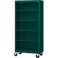 Sandusky® Elite 78 5-Shelf Welded Mobile Bookcase, Forest Green (BM40361872-08)