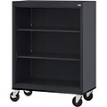 Sandusky 48 3-Shelf Metal Mobile Bookcase, Black (BM20361842-09)