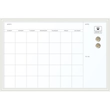 U Brands Magnetic Dry Erase Calendar Whiteboard, 30 x 20, White Decor Frame (2075U00-01)