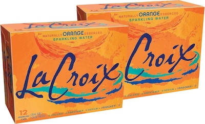 LaCroix Orange Sparkling Water, 12 oz., 24/Carton (NAV40129)