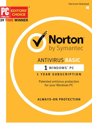 Norton AntiVirus Basic for Windows (1 User) [Product Key Card]