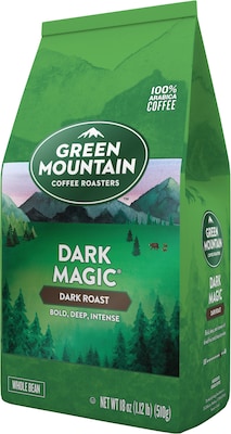 Green Mountain Dark Magic Whole Bean Coffee, Dark Roast, 18 oz. (611247375686)