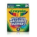 Crayola Classic Kids Markers, Broad Point, Assorted, 8/Pack (58-7808)