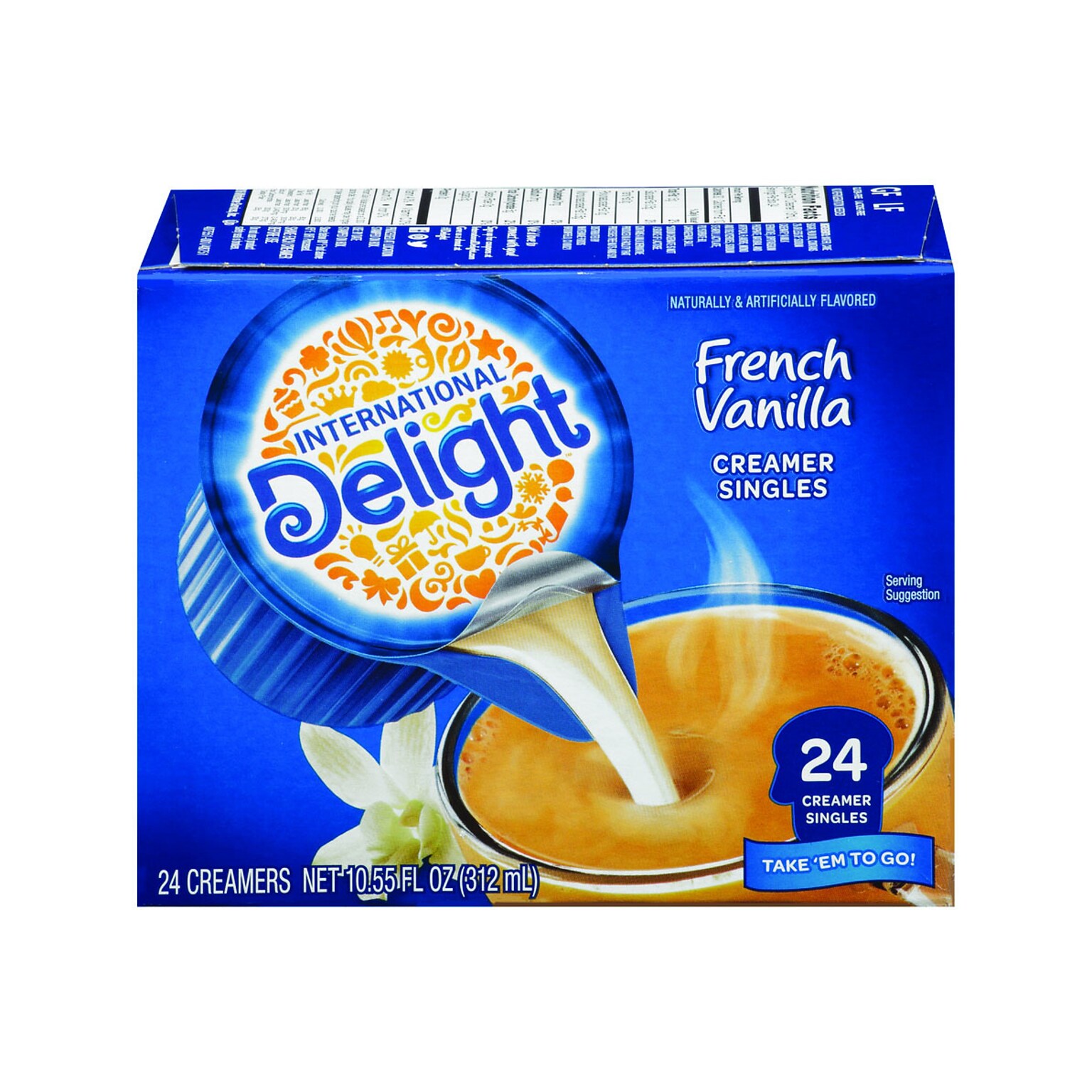 International Delight French Vanilla Dairy Free Liquid Creamer, 0.44 oz., 24/Box (WWI100681)