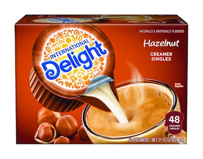 International Delight Hazelnut Dairy Free Liquid Creamer, 0.44 oz., 48/Box (WWI02283)