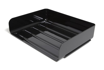 Staples Side Load Stackable Plastic Letter Tray, Black, 2/Pack, 6 Packs/Case (TR55327)