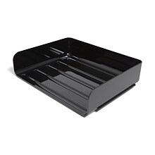 Staples Side Load Stackable Plastic Letter Tray, Black, 2/Pack, 6 Packs/Case (TR55327)