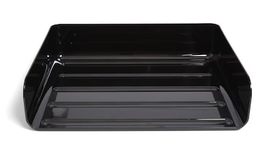 Staples Side Load Stackable Plastic Letter Tray, Black, 2/Pack, 6 Packs/Case (TR55327)