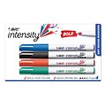 BIC Intensity Bold Dry Erase Markers, Fine Tip, Assorted, 4/Pack (33065)