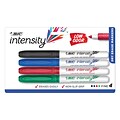 BIC Intensity Dry Erase Markers, Fine Tip, Assorted, 4/Pack (31940/GDEP41AST)