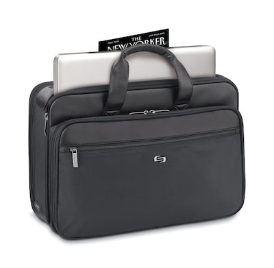 Solo New York Midtown Collection Paramount Laptop Briefcase, Black Polyester (SGB300-4)