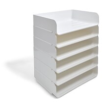TRU RED™ Side Load Stackable Plastic Letter Tray, White, 6/Pack (TR55330)