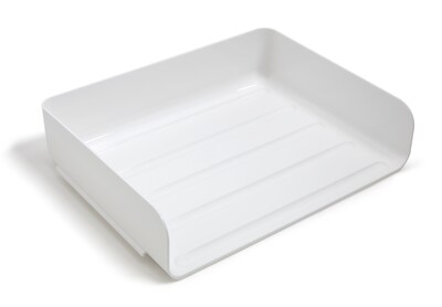 TRU RED™ Side Load Stackable Plastic Letter Tray, White, 2/Pack (TR55328)