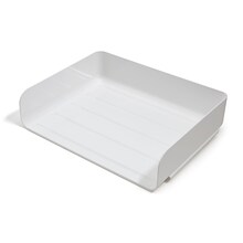 TRU RED™ Side Load Stackable Plastic Letter Tray, White, 2/Pack (TR55328)