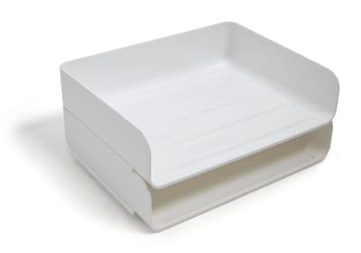 TRU RED™ Side Load Stackable Plastic Letter Tray, White, 2/Pack (TR55328)