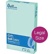 Quill Brand® 30% Recycled Colored Multipurpose Paper, 20 lbs., 8.5 x 14, Green, 500 Sheets/Ream (7