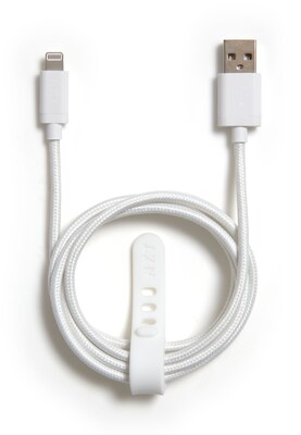 NXT Technologies™ 4 Ft. Braided Lightning to USB Cable, White (NX54355)
