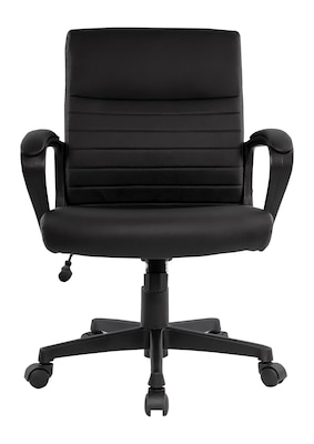 Quill Brand® Tervina Luxura Mid-Back Manager Chair, Black (56904)