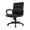 Quill Brand® Tervina Luxura Mid-Back Manager Chair, Black (56904)