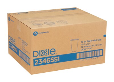 Dixie Pathways Paper Hot Cups, 16 oz., 300/Carton (2346SS1)