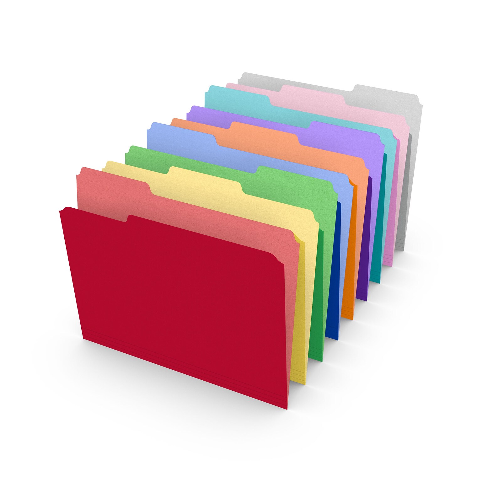 Staples® File Folders, 1/3 Cut Tab, Letter Size, Assorted Colors, 250/Box (TR502678)