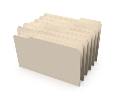 Staples 30% Recycled Reinforced File Folder, 1/3-Cut Tab, Legal Size, Manila, 100/Box (ST606814/6068